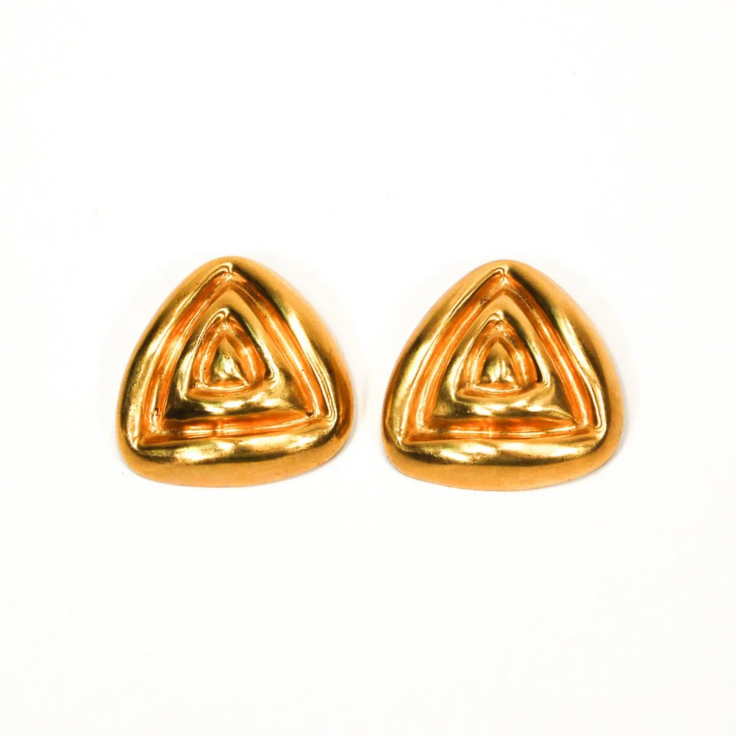 1980's Oversized Mod Triangle Earrings by Steven Vauble