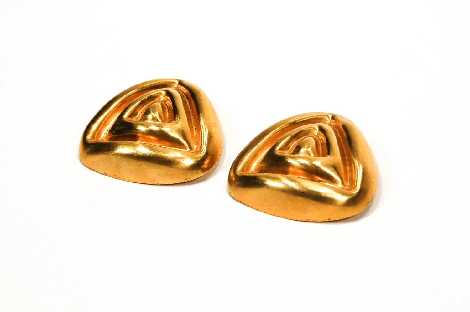 1980's Oversized Mod Triangle Earrings by Steven Vauble