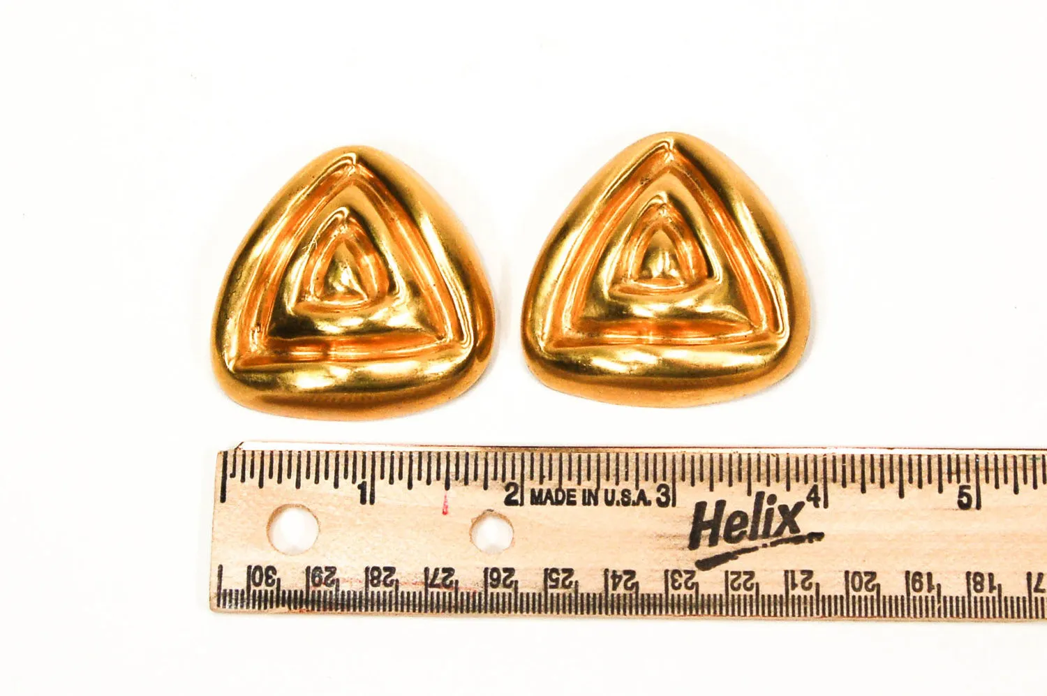 1980's Oversized Mod Triangle Earrings by Steven Vauble