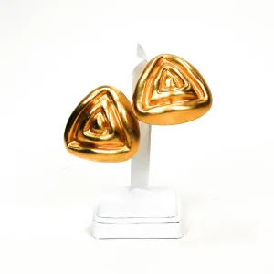 1980's Oversized Mod Triangle Earrings by Steven Vauble