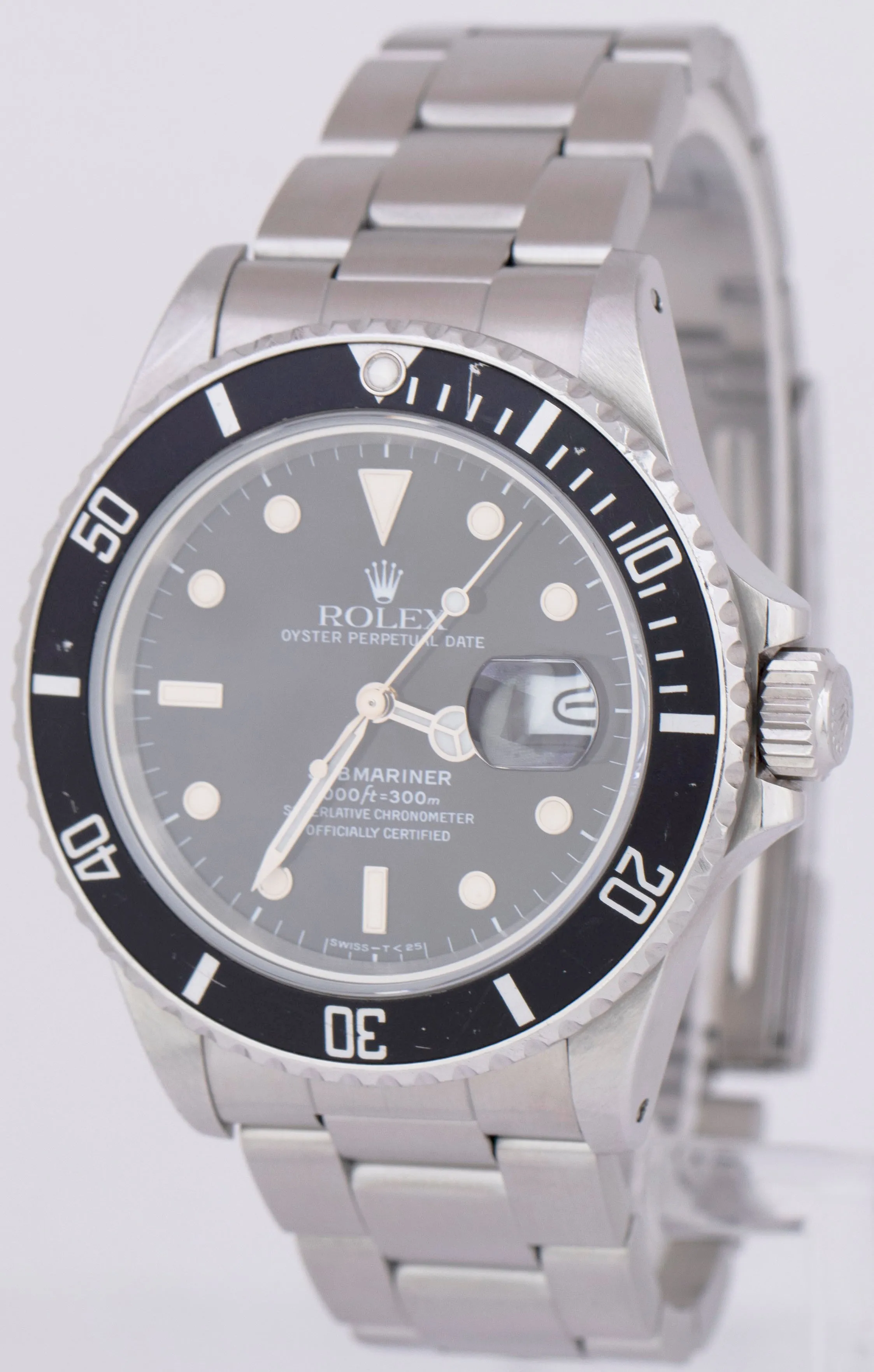1987 Rolex Submariner Date Black 40mm TRIPLE ZERO Steel Oyster Watch 168000