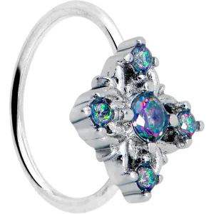 20 Gauge 5/16 Vitrail CZ Gem Beauty Cross Nose Hoop