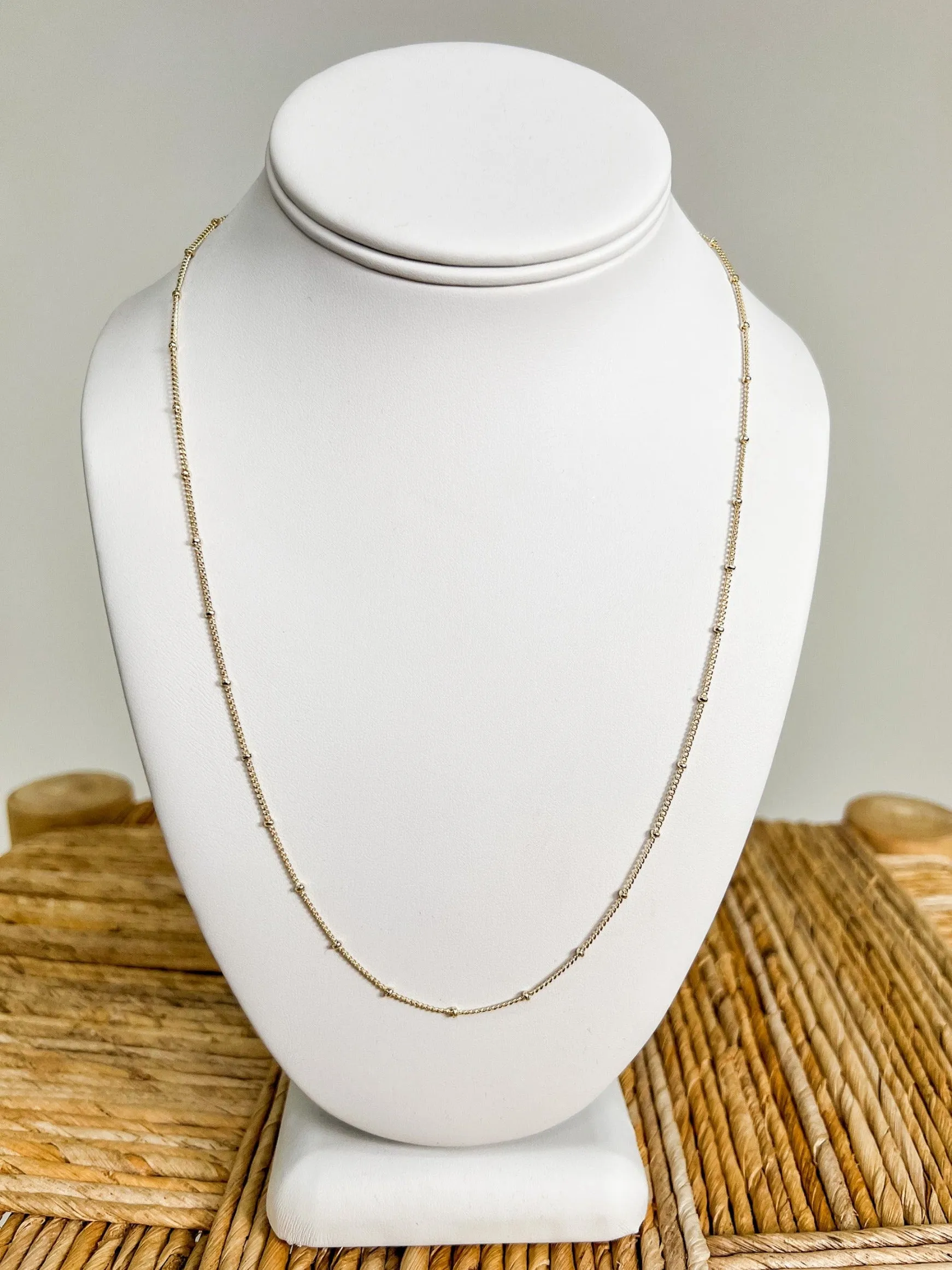 20" Baby Ball Chain Necklace, Yellow Gold