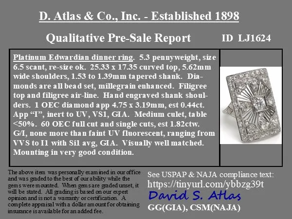 2.26ctw Edwardian Cross Ring