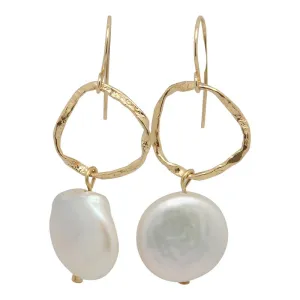 315-01-G | GOLD HAMMERED LOOP EARRINGS
