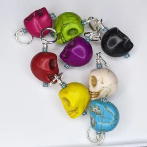 3D Howlite Skull Stitch Marker Set