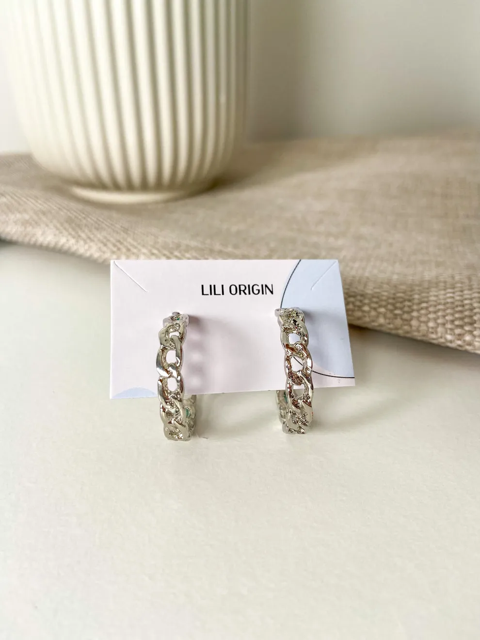 4 Pack Circular Silver Hoops