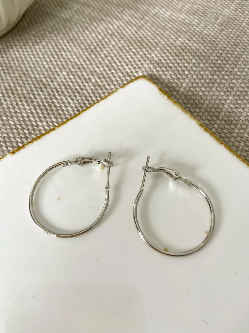4 Pack Circular Silver Hoops