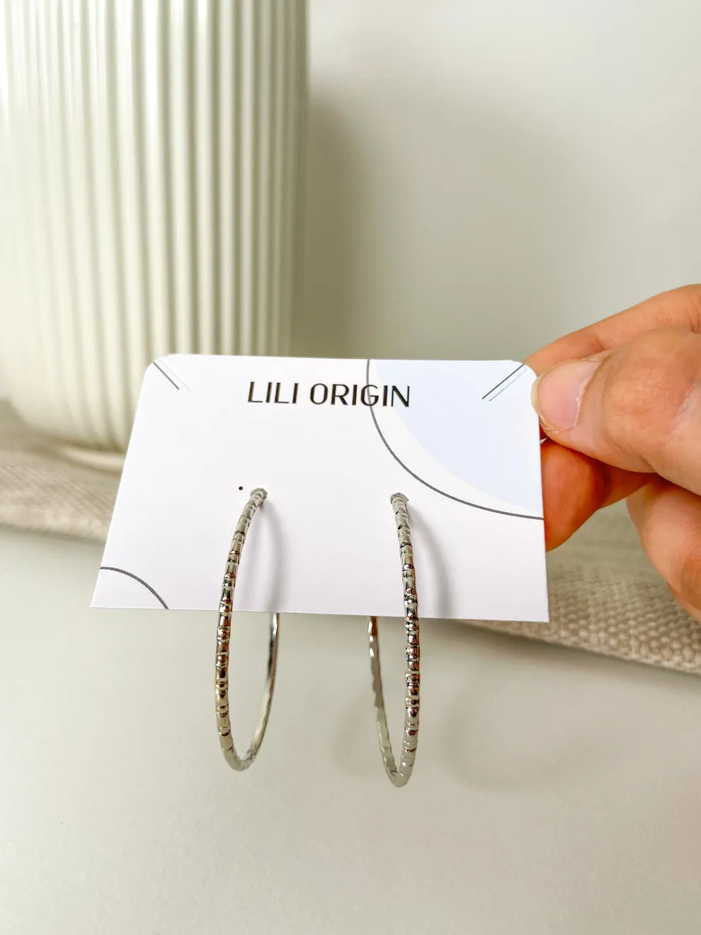 4 Pack Circular Silver Hoops