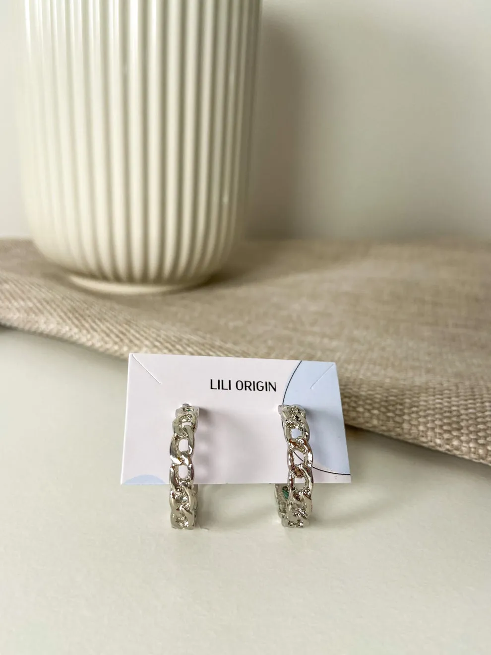 4 Pack Circular Silver Hoops
