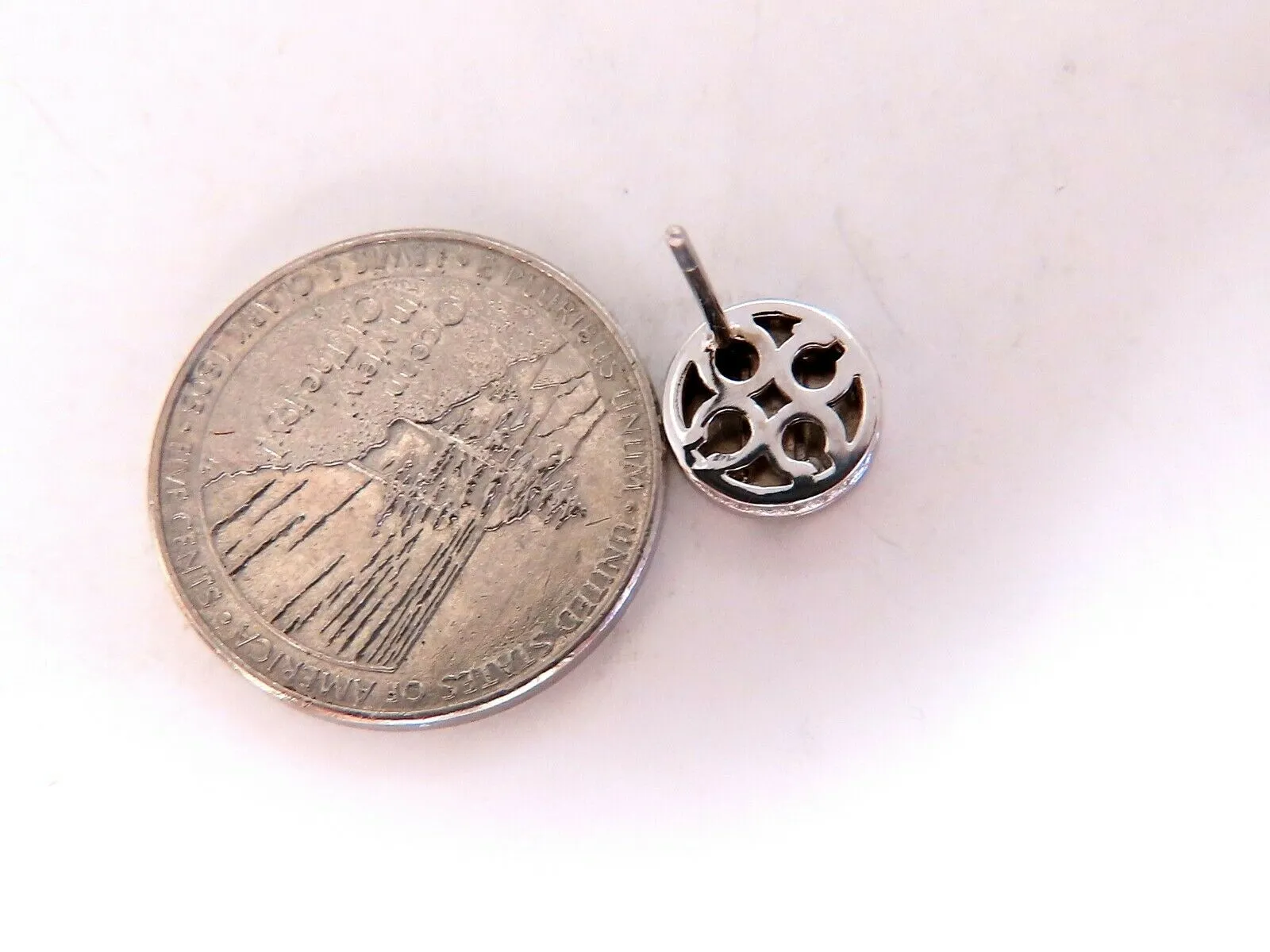 .40ct Natural Diamonds Mod- Goth Deco Flat Screw Stud Earrings 14 karat
