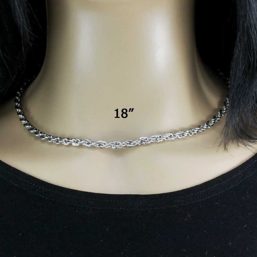 4MM Thick Silver-tone Rope Chain - GP210S