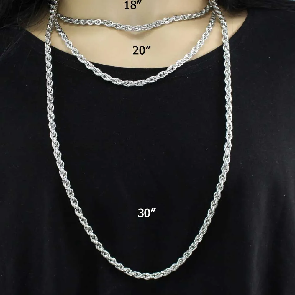 4MM Thick Silver-tone Rope Chain - GP210S