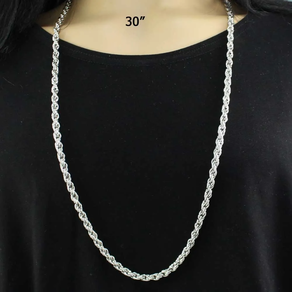 4MM Thick Silver-tone Rope Chain - GP210S