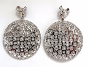 5.70ct natural diamonds floating grill dangle earrings 14kt circles