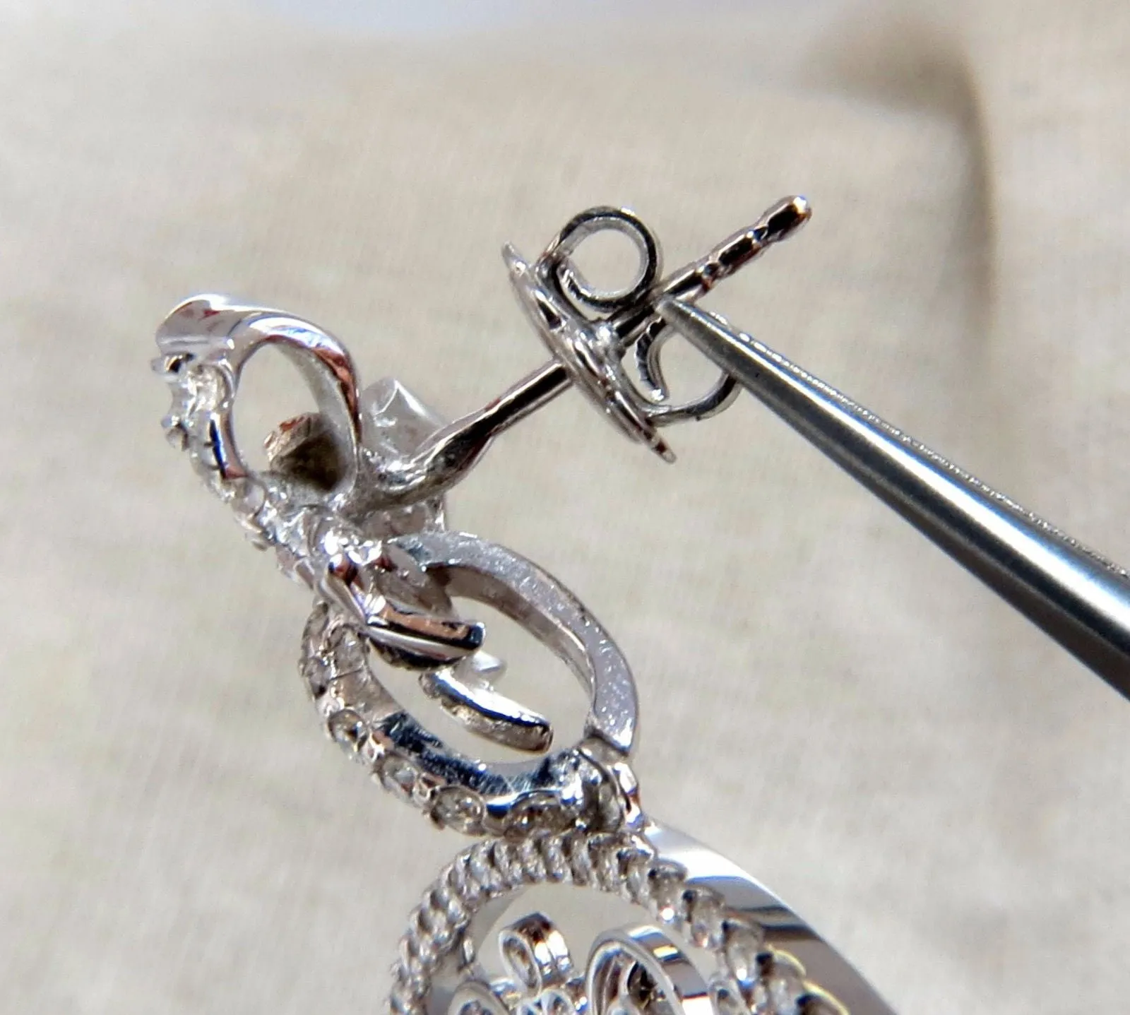 5.70ct natural diamonds floating grill dangle earrings 14kt circles