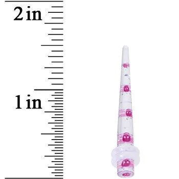 6 Gauge Clear Acrylic Glitter Purple Skull Confetti Taper