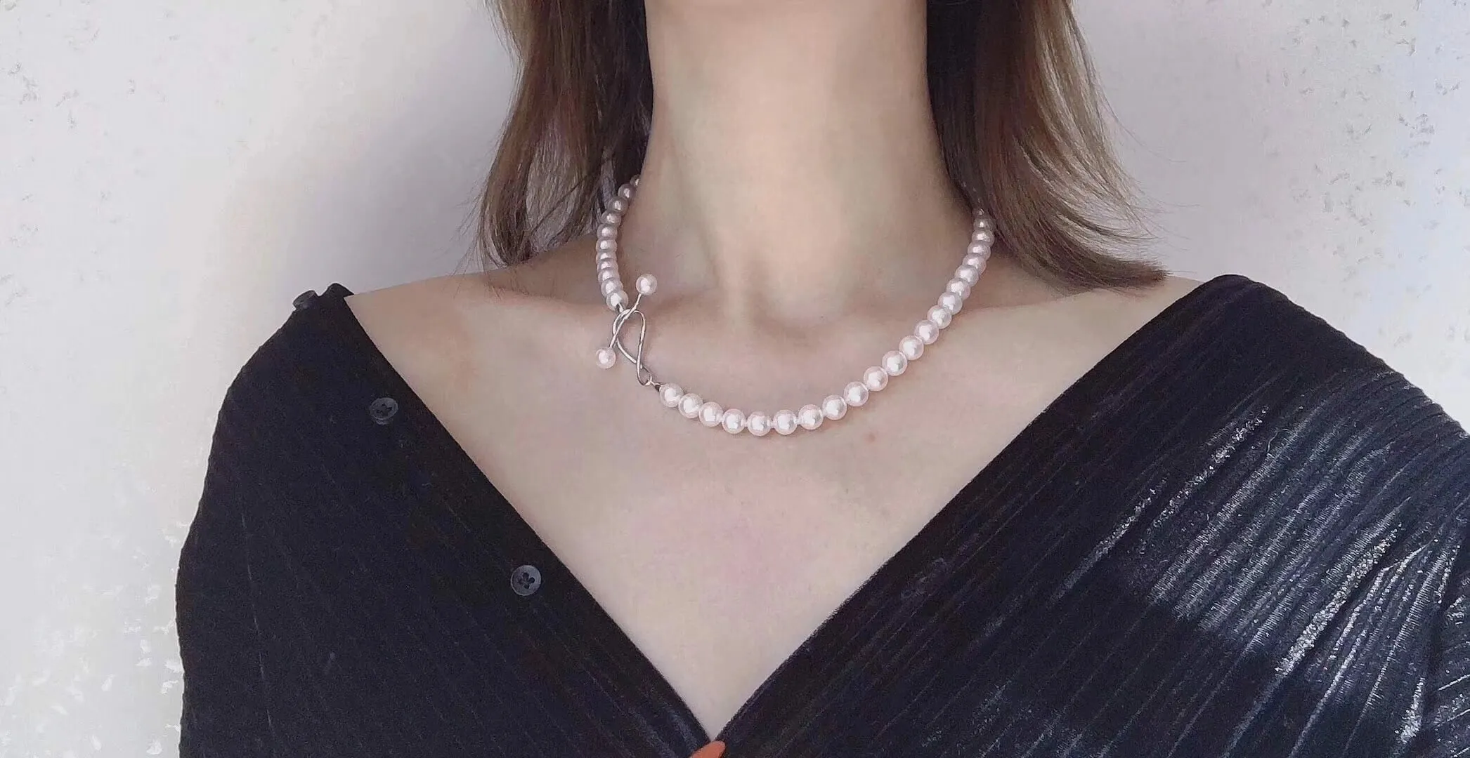 7.5-8.0 mm Japanese Akoya Cultured Choker Pearl Necklace in White