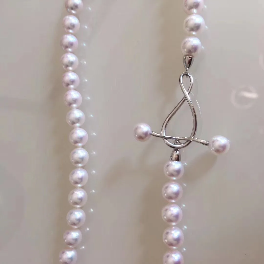 7.5-8.0 mm Japanese Akoya Cultured Choker Pearl Necklace in White