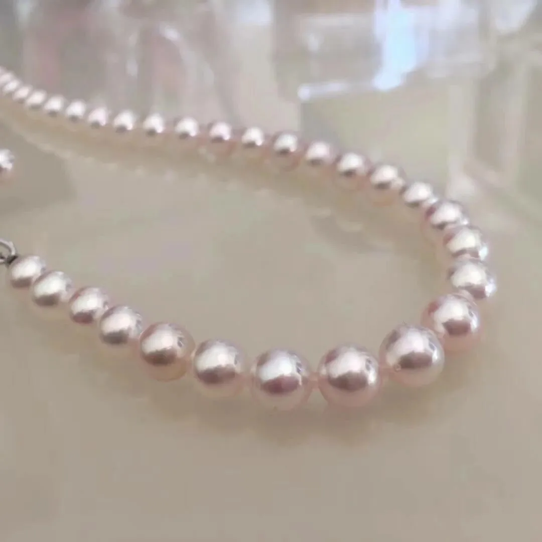 7.5-8.0 mm Japanese Akoya Cultured Choker Pearl Necklace in White