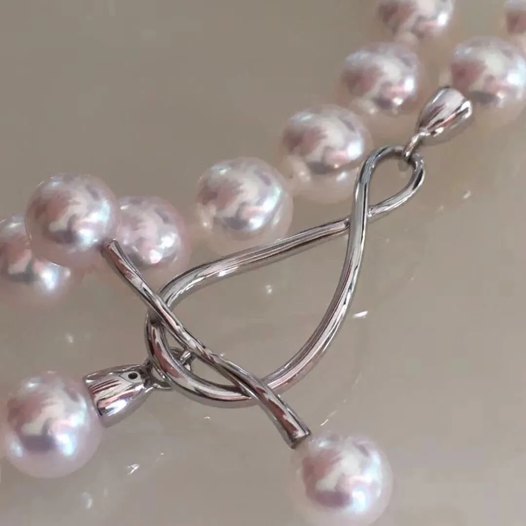 7.5-8.0 mm Japanese Akoya Cultured Choker Pearl Necklace in White