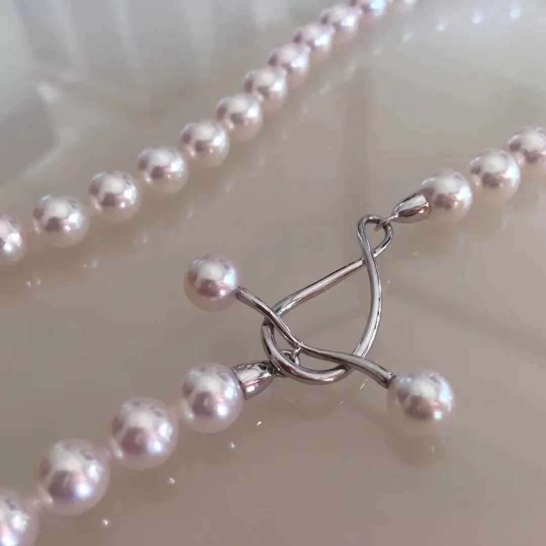 7.5-8.0 mm Japanese Akoya Cultured Choker Pearl Necklace in White