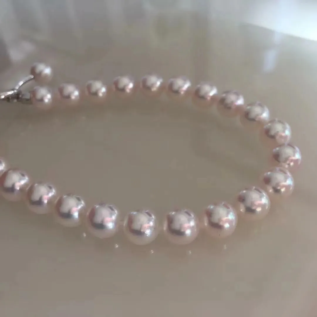 7.5-8.0 mm Japanese Akoya Cultured Choker Pearl Necklace in White