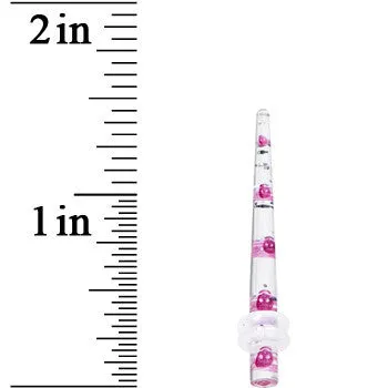 8 Gauge Clear Acrylic Glitter Purple Skull Confetti Taper