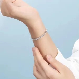 925 Sterling Silver 2mm Tennis Bracelet for Women