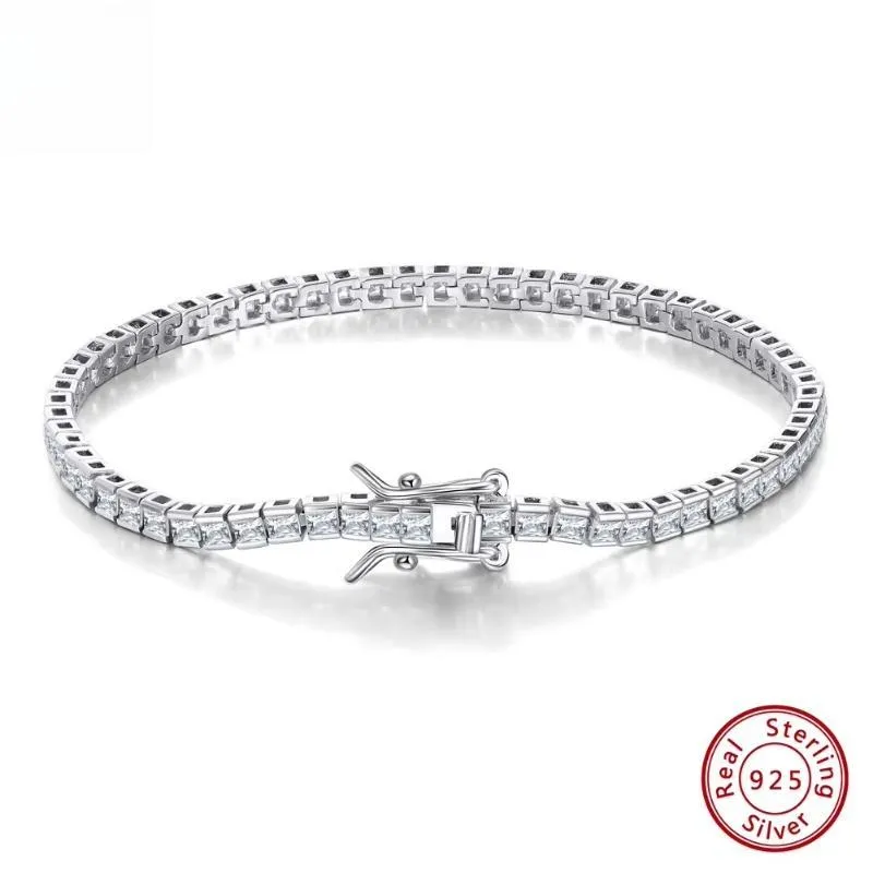 925 Sterling Silver 2mm Tennis Bracelet for Women