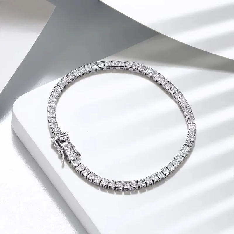 925 Sterling Silver 2mm Tennis Bracelet for Women