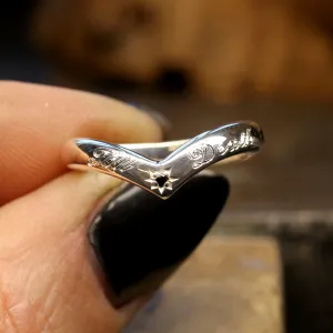 9ct White Gold Wishbone Till Death Ring