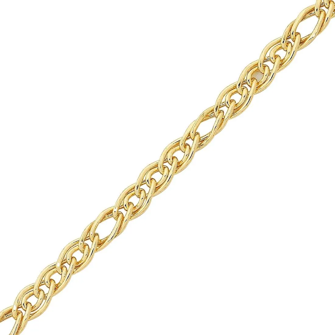 9ct Yellow Gold Double Curb 45cm Necklace