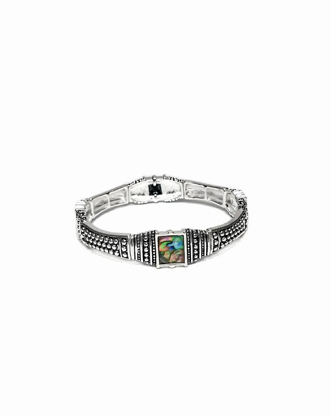 Abalone Stone Vintage Silver Bracelet
