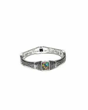 Abalone Stone Vintage Silver Bracelet