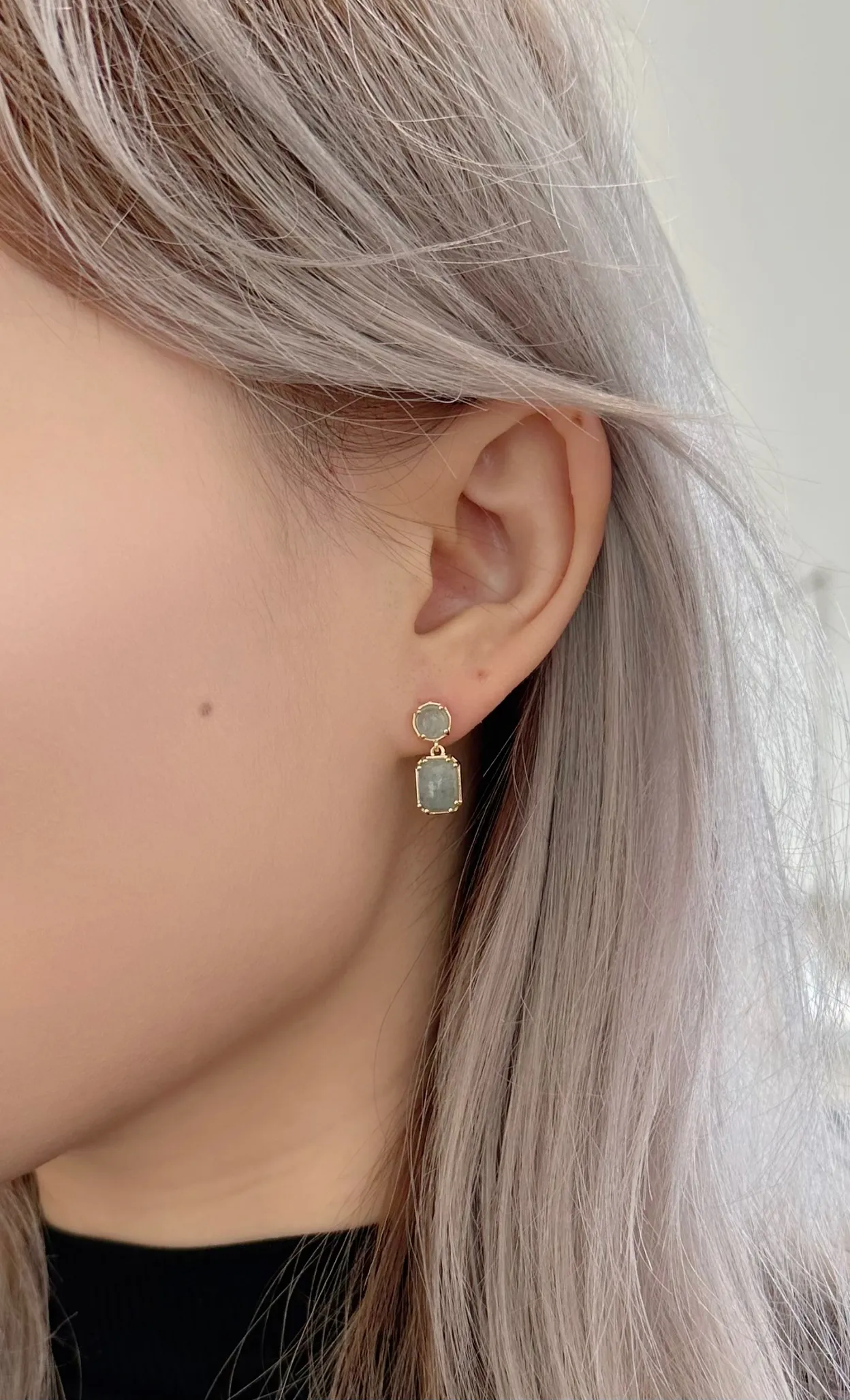 Amare Wear Petite Aquamarine Dangle Earrings