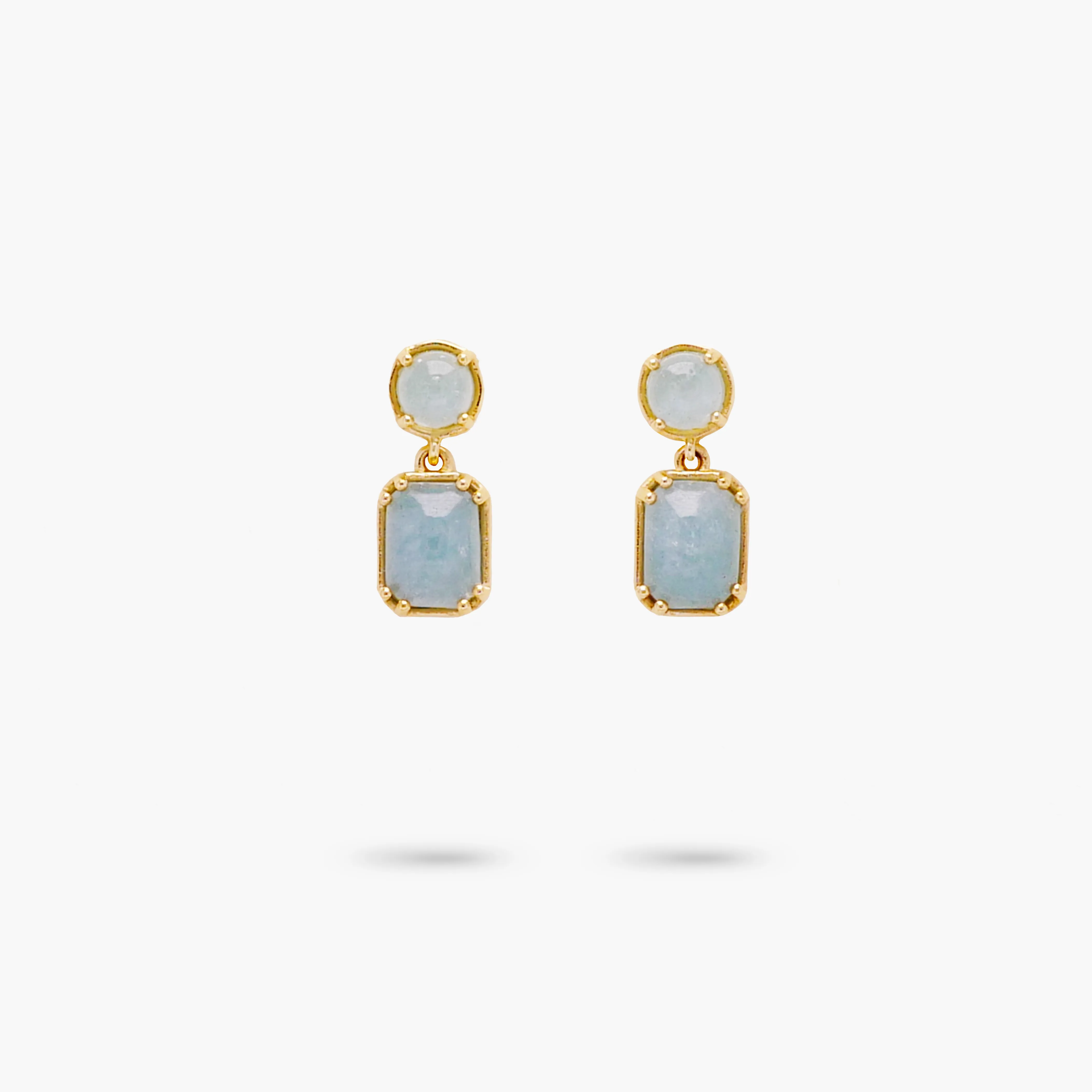 Amare Wear Petite Aquamarine Dangle Earrings
