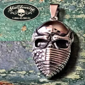 American Flag Skull Pendant (#p445)