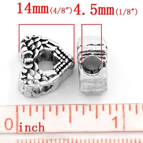 Angel Wings Charm Heart Bead Charm Spacer For Snake Chain Charm Bracelet