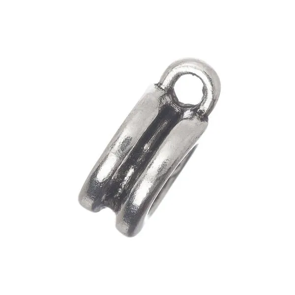 Antique Silver Rondelle Bead Bails 5/pk