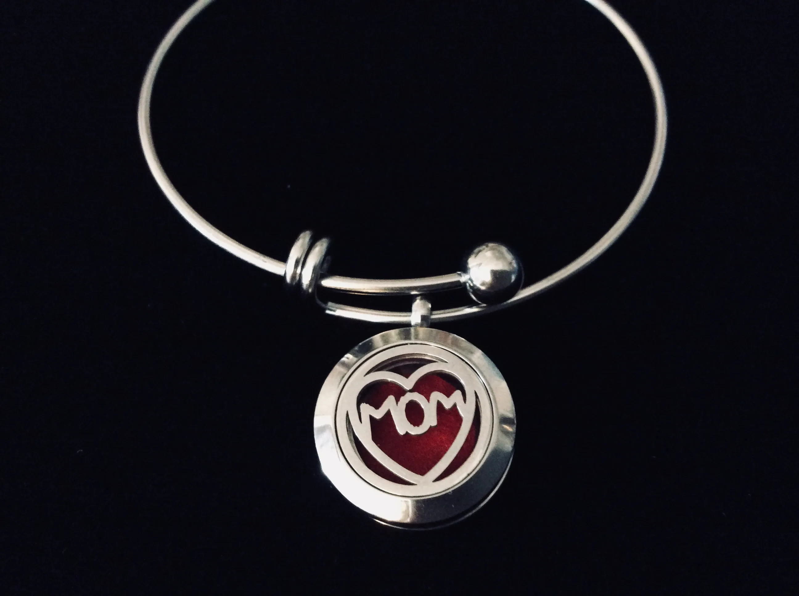 Aromatherapy Jewelry Mom Essential Oil Locket Diffuser Expandable Adjustable Bracelet Stainless Steel Bangle Gift