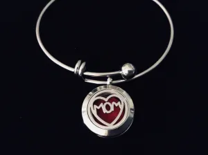 Aromatherapy Jewelry Mom Essential Oil Locket Diffuser Expandable Adjustable Bracelet Stainless Steel Bangle Gift