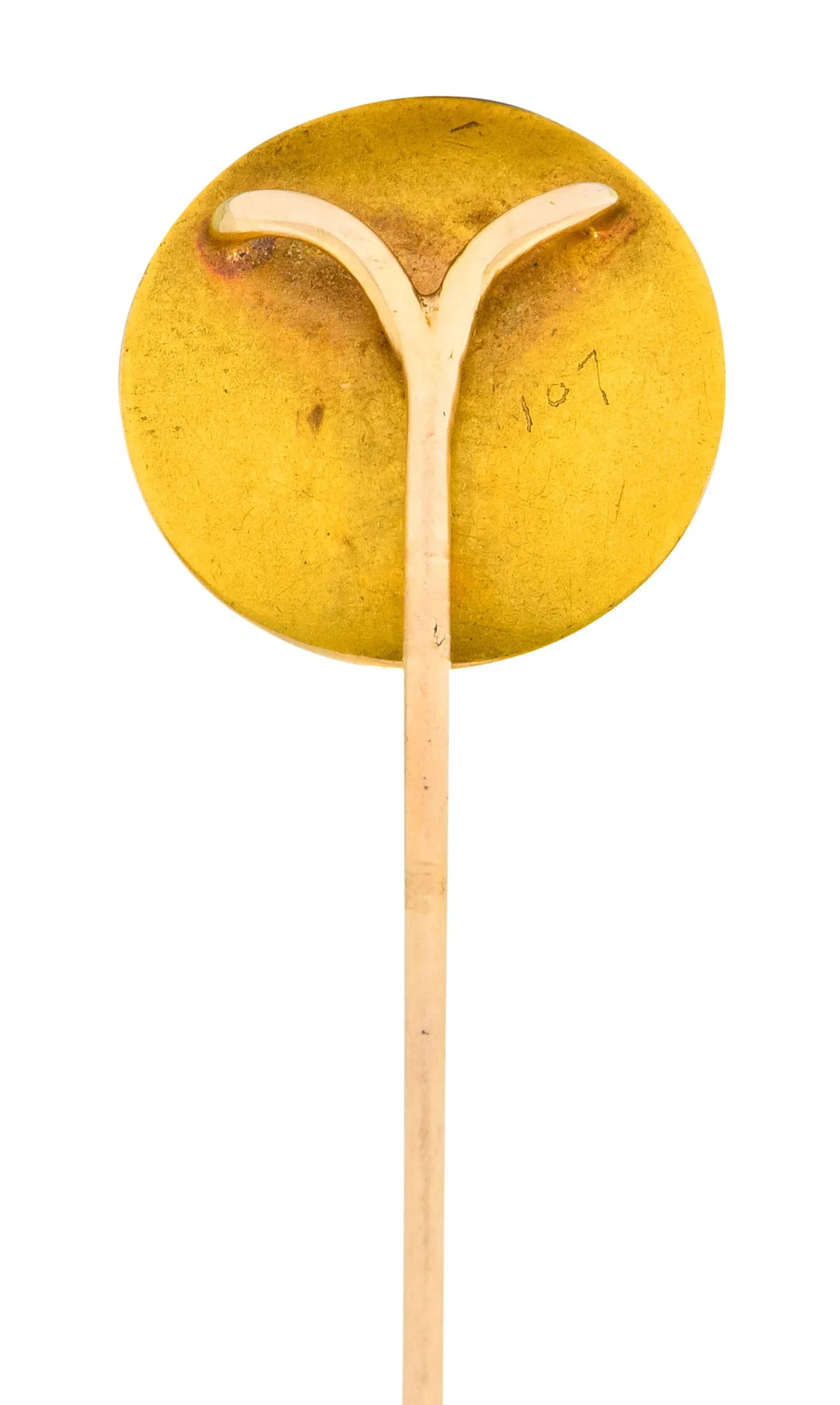 Art Nouveau Tri-Colored Gold Hammered Wildflower Stickpin