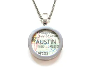 Austin Texas Map Pendant Necklace
