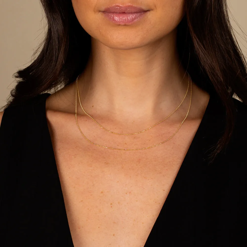 Baby Beaded Chain Necklace 14K