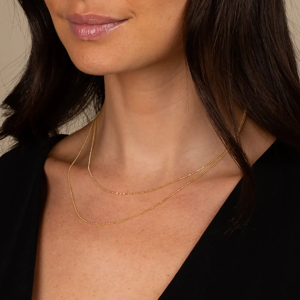 Baby Beaded Chain Necklace 14K