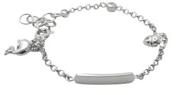 Baby Bracelets:  Exquisite Sterling Silver ID Charm Bracelets with Gift Box