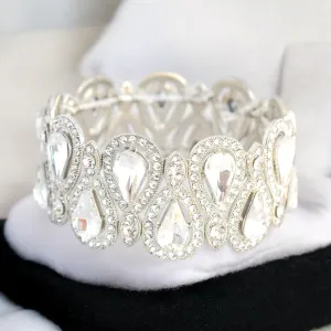 BABY GINA – clear rhinestone teardrop stretch bracelet