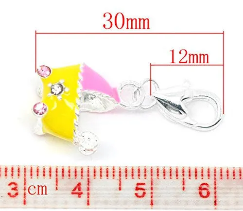 Baby Stroller Clip on Charm Pendant for European Charm Jewelry w/ Lobster Clasp