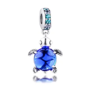 Baby Turtle Blue Bubble Dangle Pendant Charm